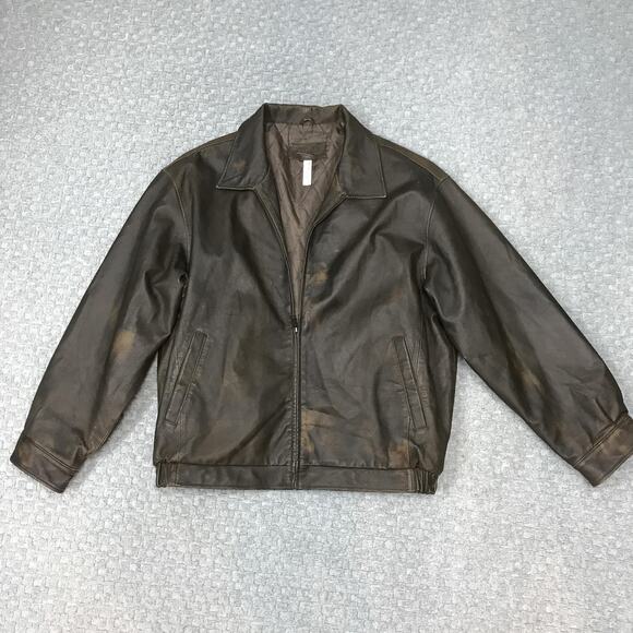 Austin Clothing Co. Other - Austin Clothing Co Leather Jacket Mens XL Brown Zip Bomber Pig Nappa Quilted